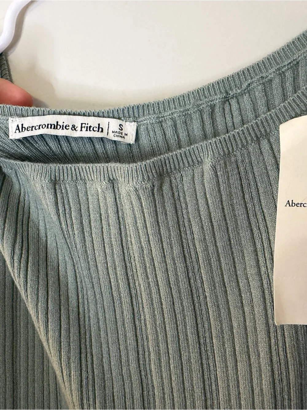 Abercrombie & Fitch Ribbed Sleeveless Dress - Sage Green, Size S. NWT!!